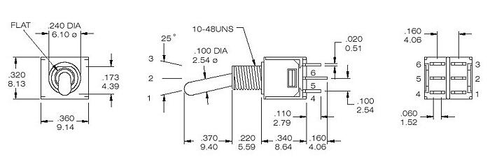 双排红色钮子开关TS4-202A2