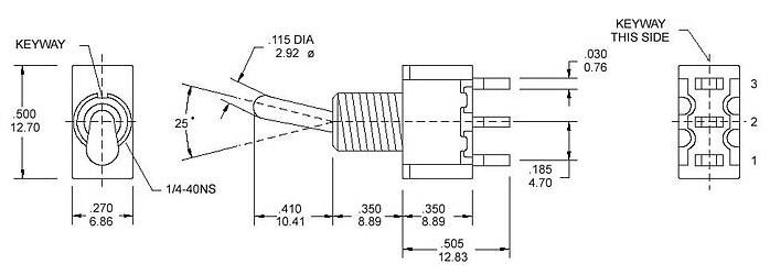 红色两档钮子开关TS8-102A1 