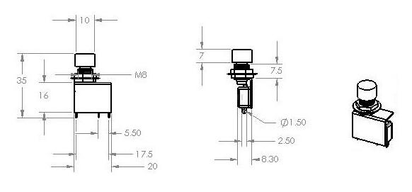 按钮开关DS-428 带微动 无锁复位按钮开关 