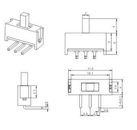 MSK-12E04拨动开关图纸