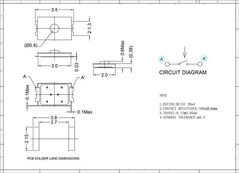 手机轻触开关设计图纸