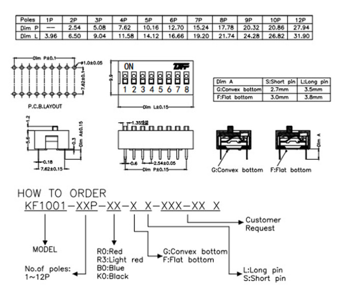 拨码开关规格书
