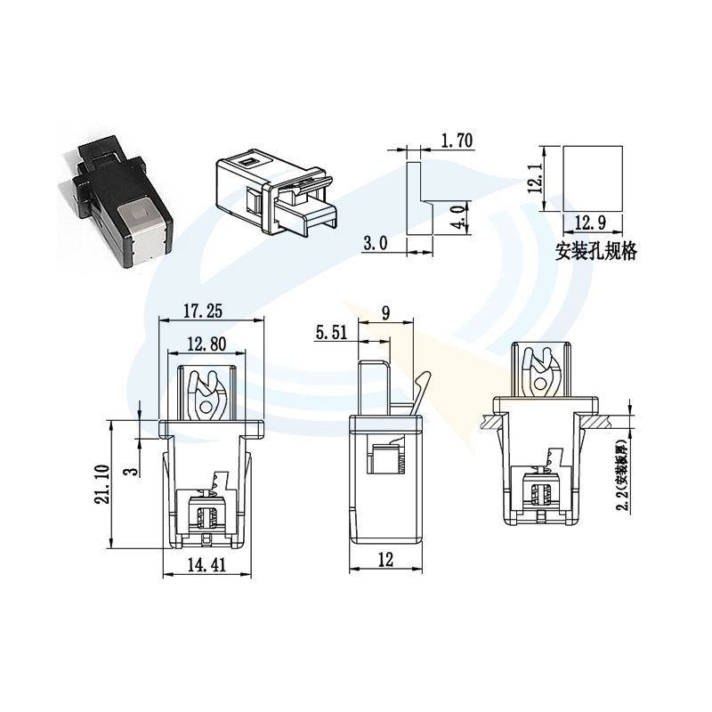 长条形门锁开关