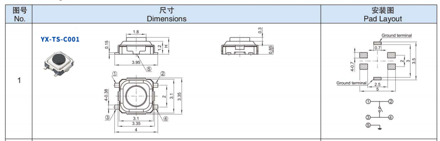 3*3鸿蒙开发主板上的轻触开关