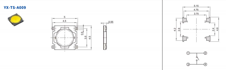 5*5轻触开关电路图