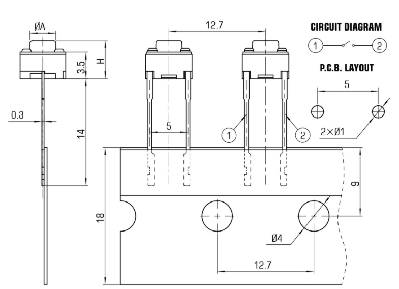 两脚轻触开关原理电路图