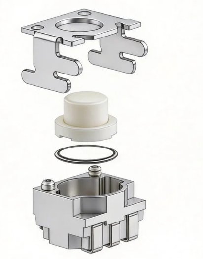 笑脸五脚轻触开关结构分解图